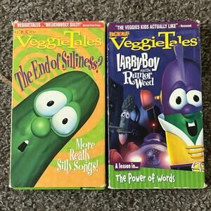 Veggie Tales The End of Silliness? (Green VHS) & Larry Boy & the Rumor Weed VHS